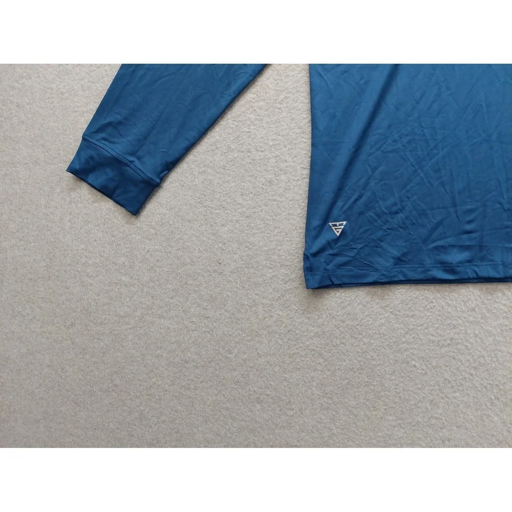 Maelreg Men Polo Shirt 2XL Blue‎ Long Sleeve Button Front Collared 4 Way Stretch